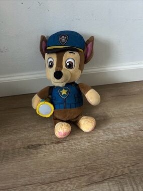 Paw Patrol Chase Plush - Blue and Brown Police Pup with Yellow Badge